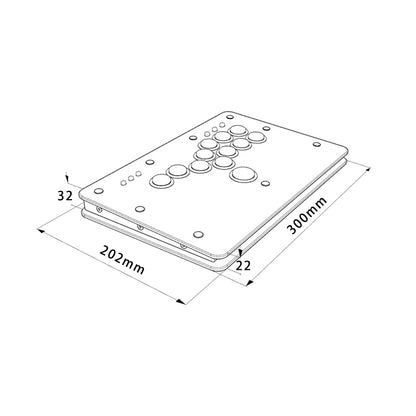 Punk Workshop Mini BOX Leverless Controller Mini HitBox SOCD Fighting Stick Controller Mechanical Button Support PC PS5