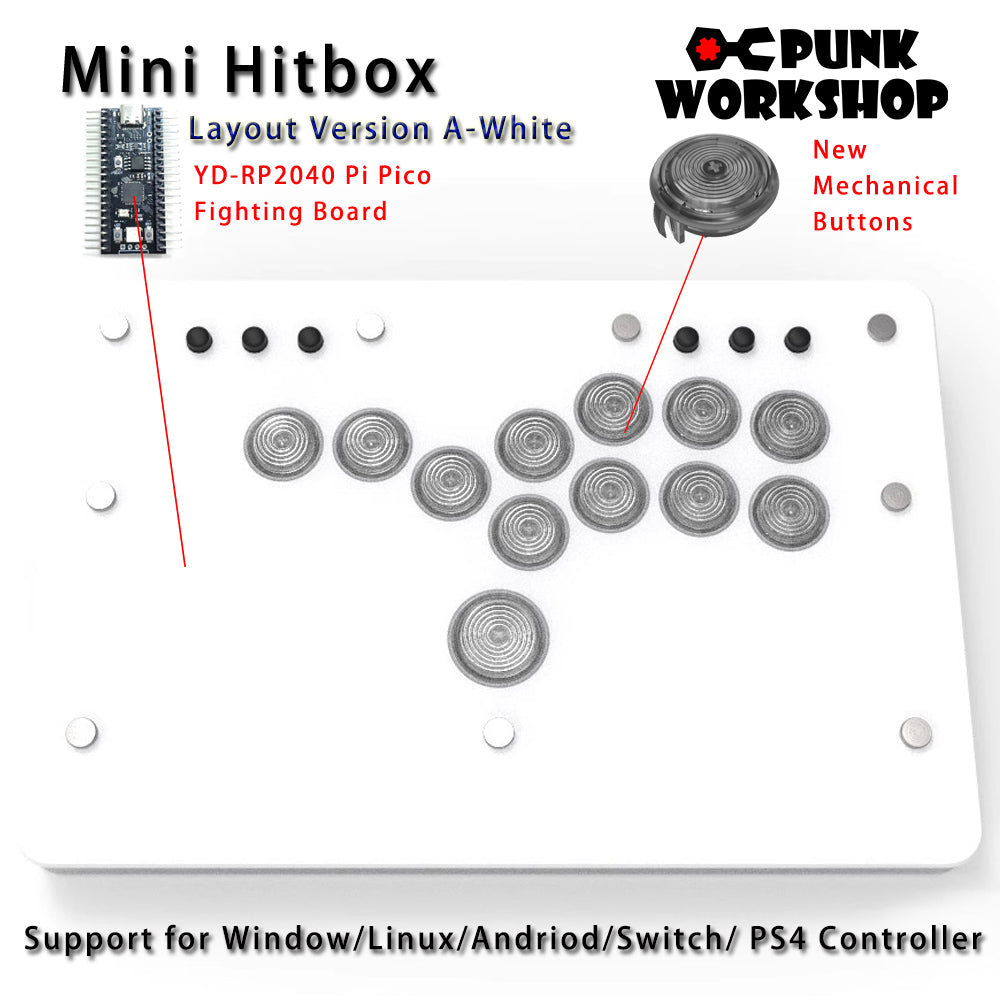 Punk Workshop Fighting Stick Controller Mini HitBox V3 SOCD 