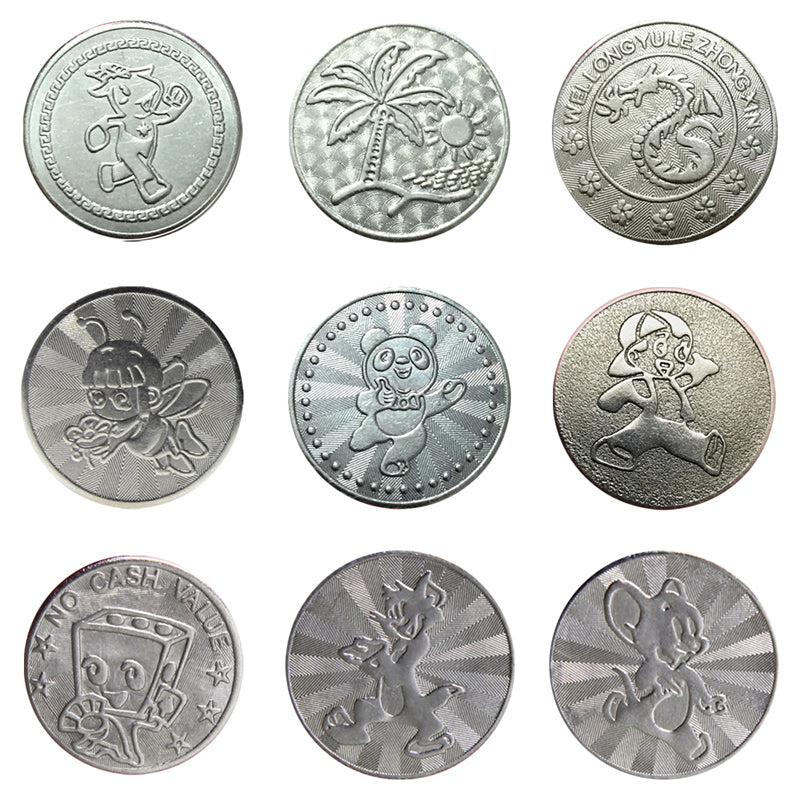 100pcs Arcade Game Coin Token Stainless Steel Coin Tokens Custom Tokens for Arcade MAME JAMMA Amusement Cabinet Vending Machines