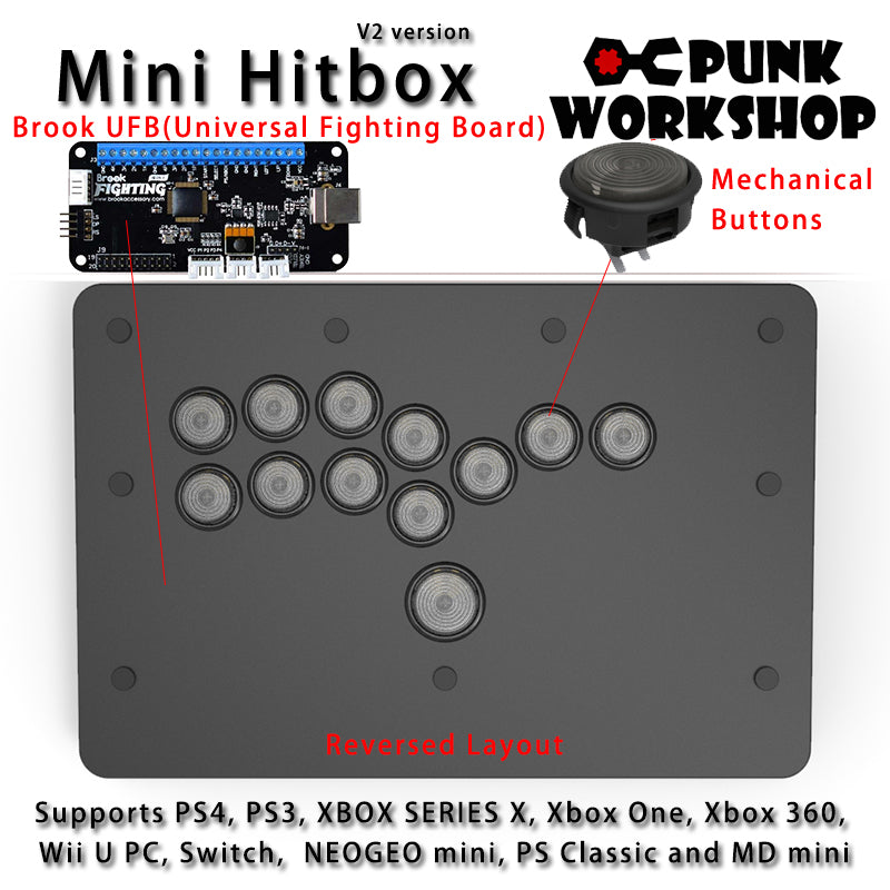 PunkWorkshop Fighting Controller Mini HitBox Ultimate Support for 