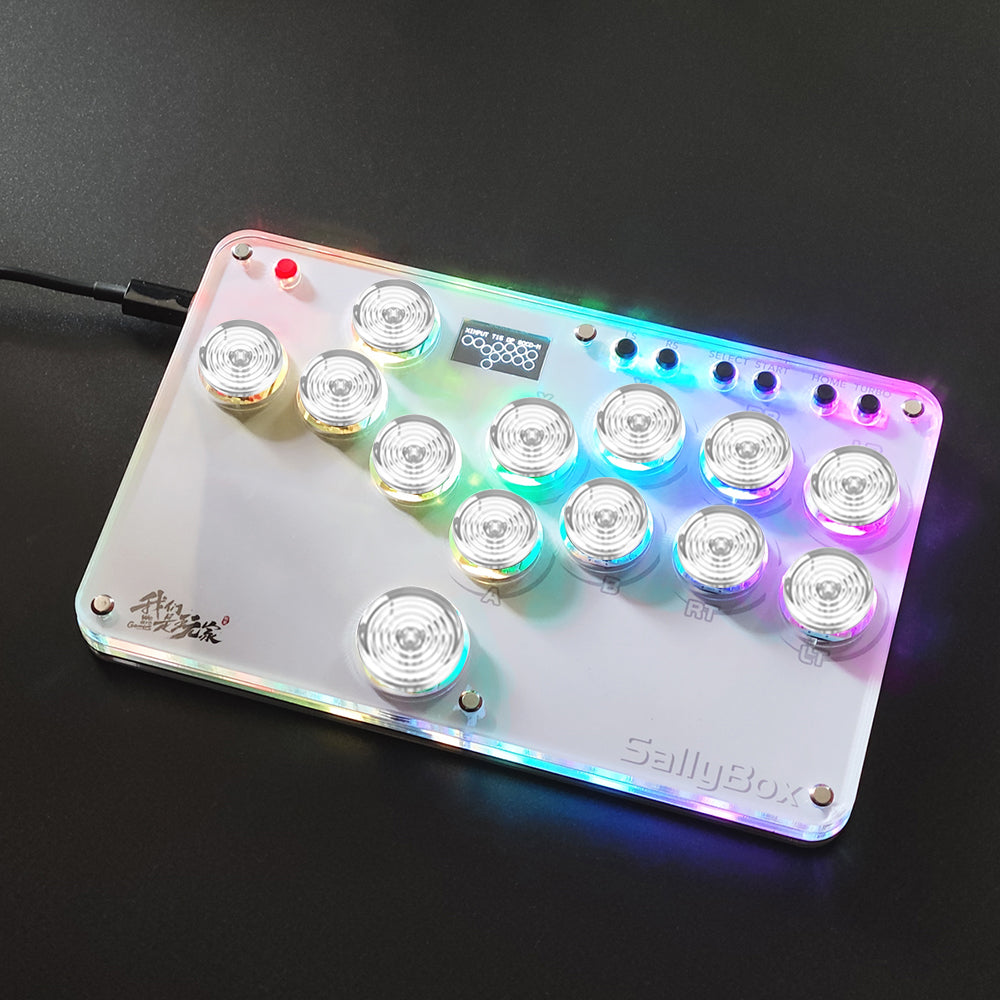 Mini HitBox SallyBox LED Light SOCD Fighting Stick Controller WASD 
